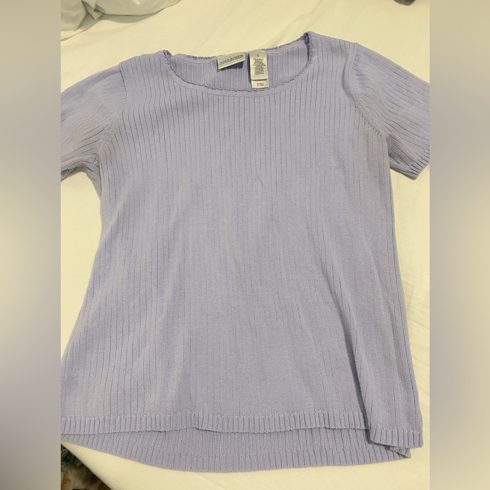 Pastel purple pleated shirt